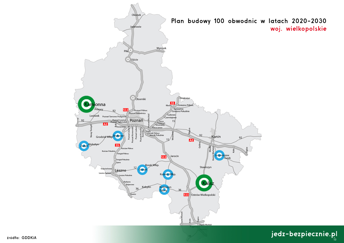 Polskie drogi – Budowa 100 obwodnic – Kalisz i Kamionna, województwo wielkopolskie